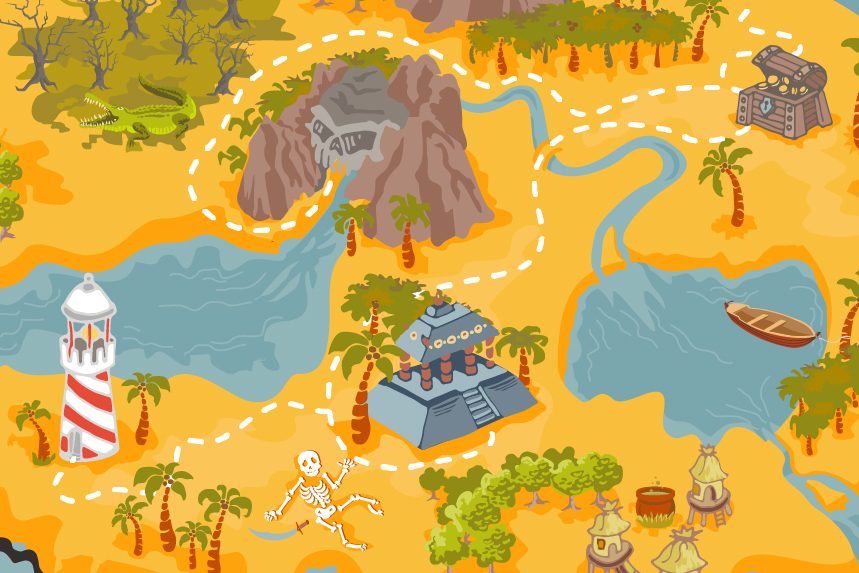 Illustration of treasure map