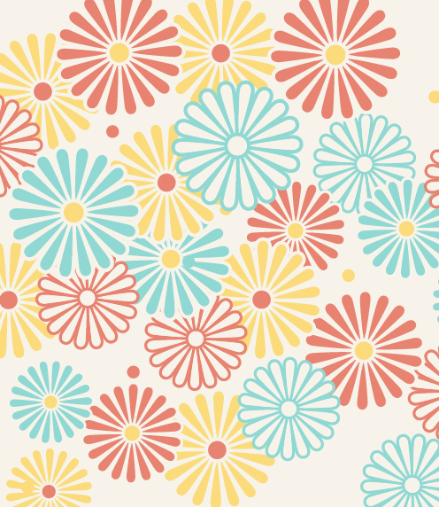 Illustration of colorful floweres