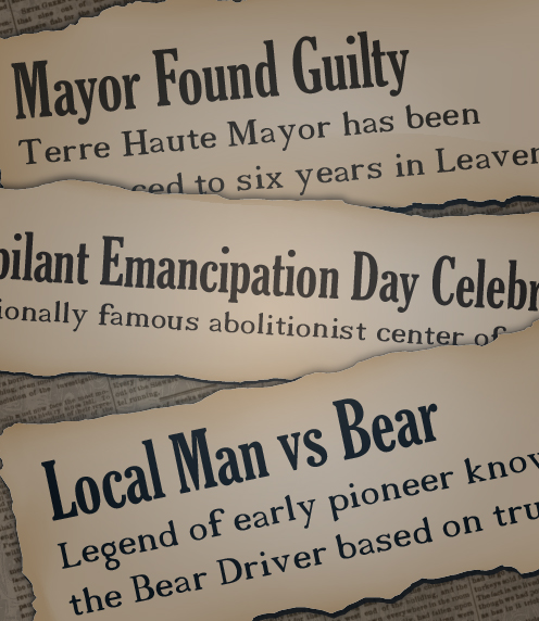 Newspaper headlines: Local Man vs Bear, Jubilant Emancipation Day, Mayor Found Guilty
