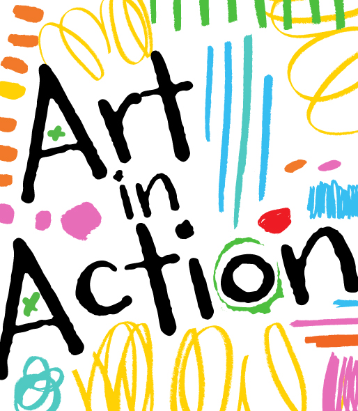 Art in Action with colorful lines, scribbles, and circles