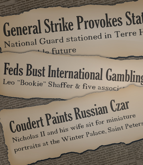 Illustration of three newspaper headlines