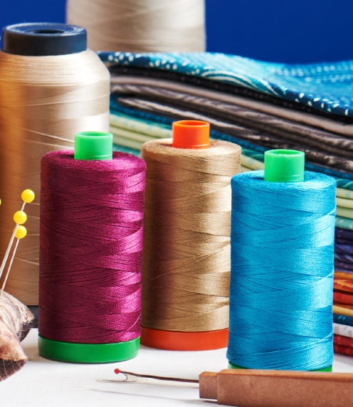 Colorful bobbins of thread
