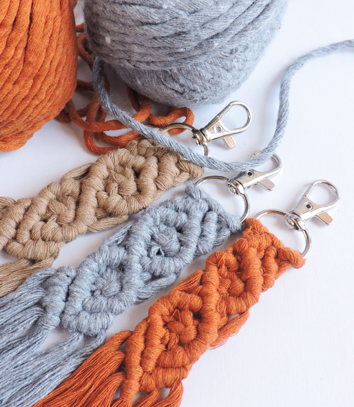 Macrame yarn and keychains