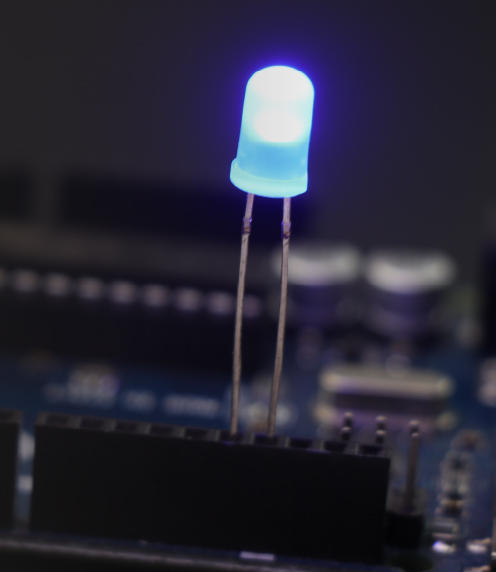 LED light attached to a circuit board