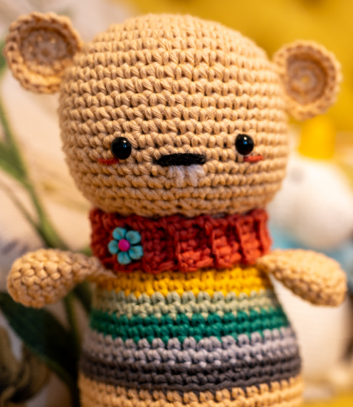Stuffed crochet toy beaver