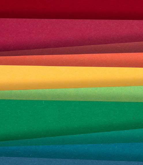 Rainbow of colorful paper