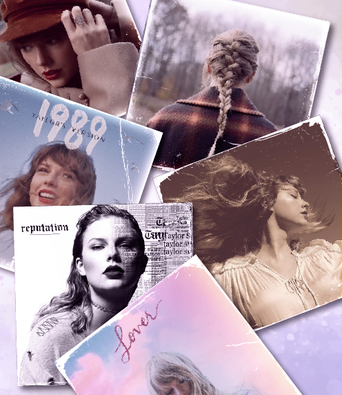 Multiple Taylor Swift album covers