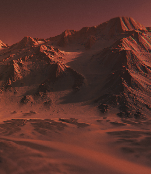 Rendered image of Mars' surface