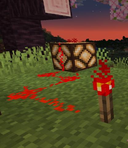 Minecraft Redstone block with torch