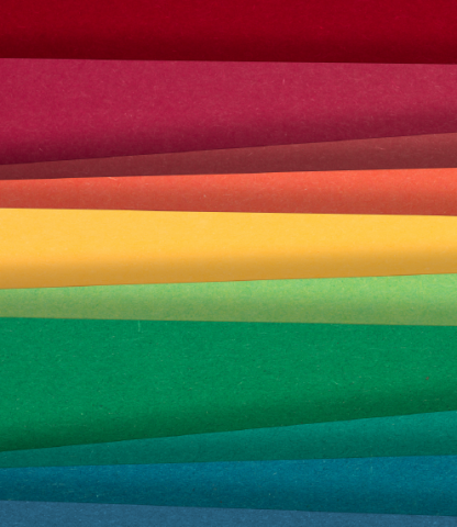 Rainbow of colorful paper