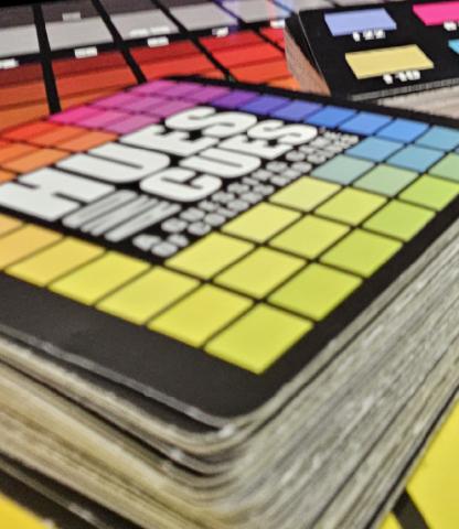 Close-up of Hues and Cues cards
