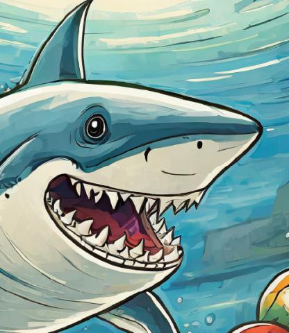 Illustration of smiling shark