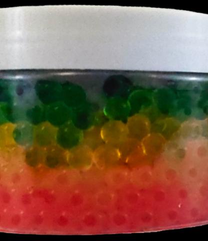 Close-up of a sensory jar made of Orbeez