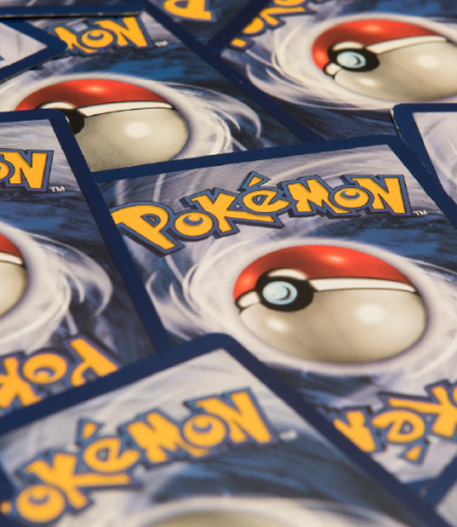 Photograph of the backs of Pokemon cards