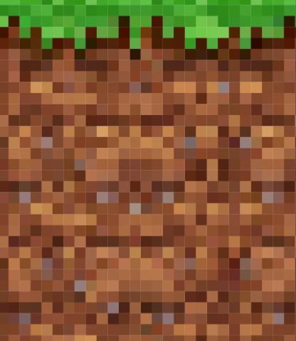 Pixel art dirt topped with grass