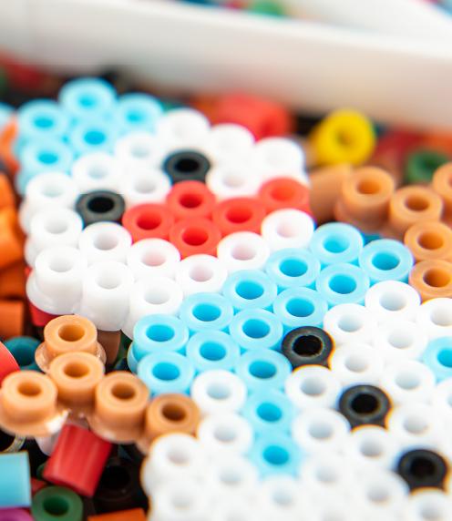 Snowman made of Perler beads