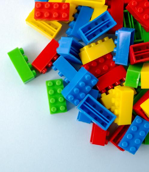 Colorful plastic bricks