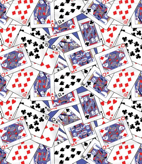 An illustration of the playing cards required to play Euchre in all four suits