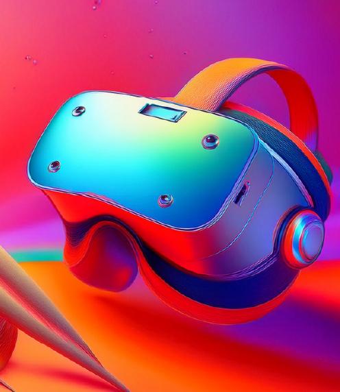 Colorful illustration of a VR headset