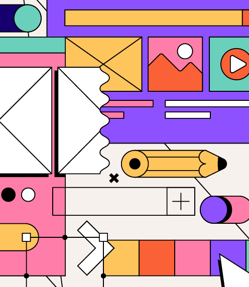 Illustration of various web design elements