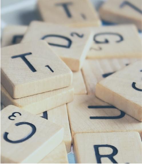 Close-up of Scrabble letters